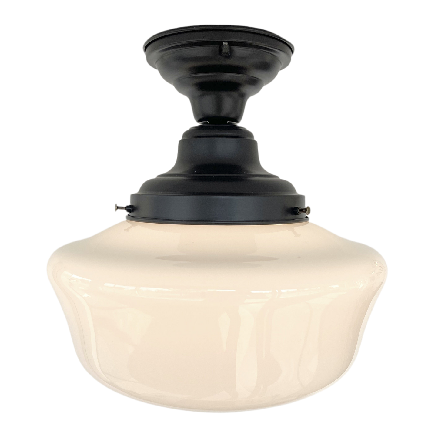 SCHOOLHOUSE Authentic Historical 1930's Antique Milk Glass Ceiling Light