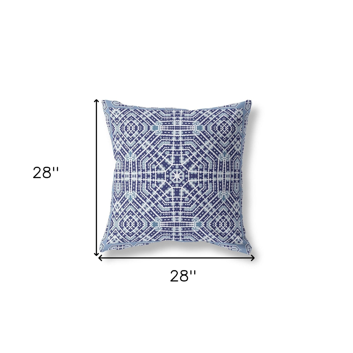 18” Indigo Blue Geostar Indoor Outdoor Throw Pillow