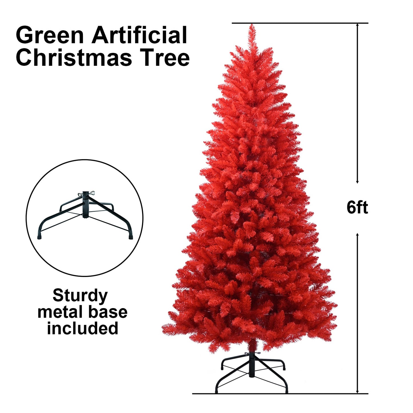 Vibrant All-Red Christmas Tree - 5FT