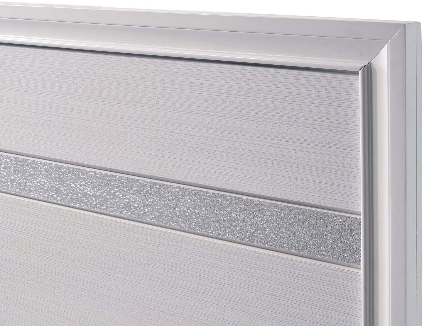 Contemporary White Color Panel Headboard 1pc Queen Size Bed w Drawers Beautiful Bedroom Furniture