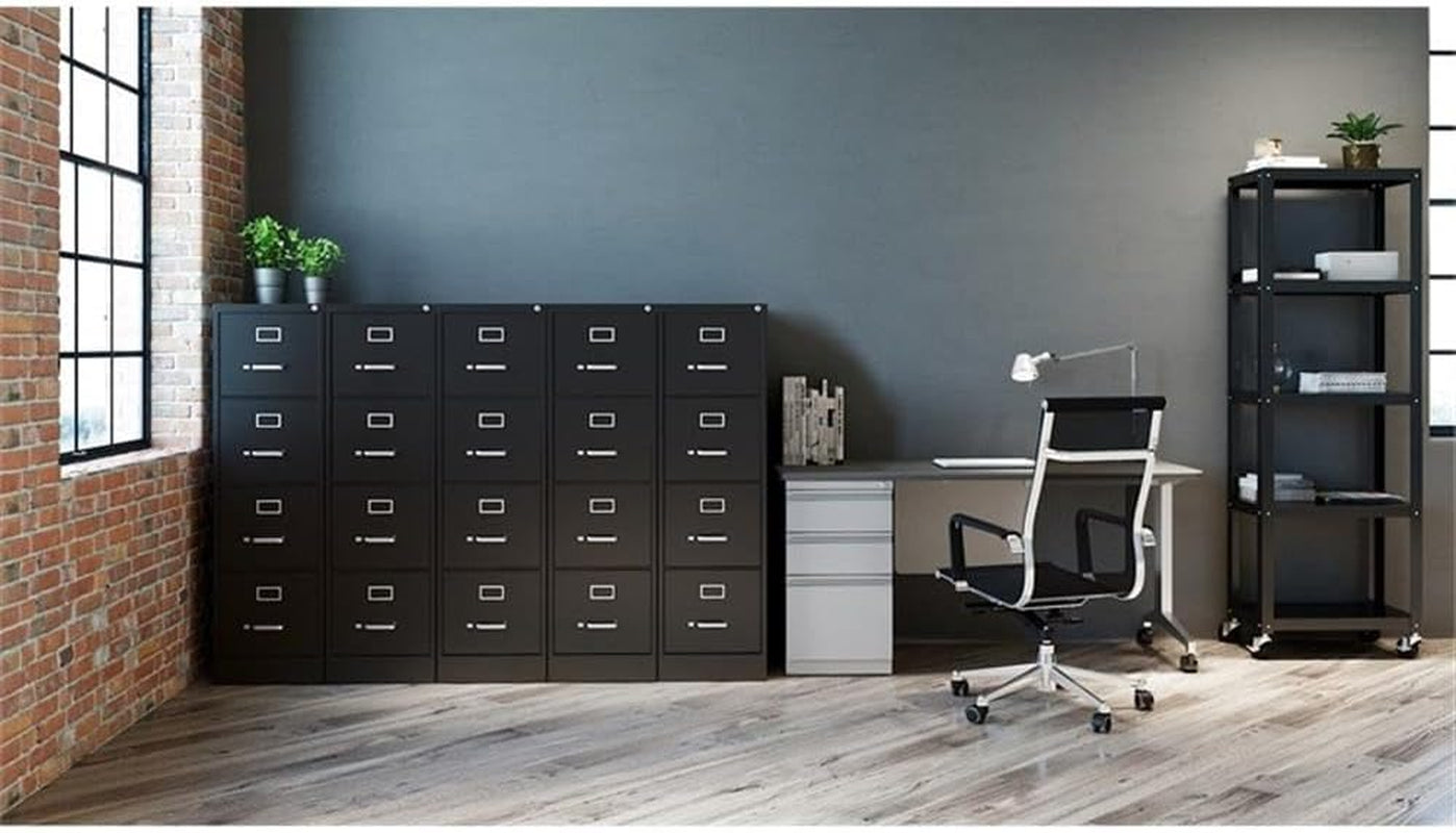 Hirsh 25 Deep 4 Drawer Vertical File Cabinet Black