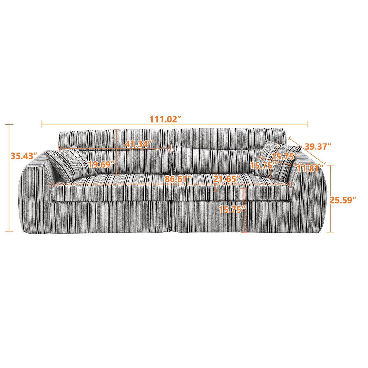 Woven Chenille Striped Compression Sofa