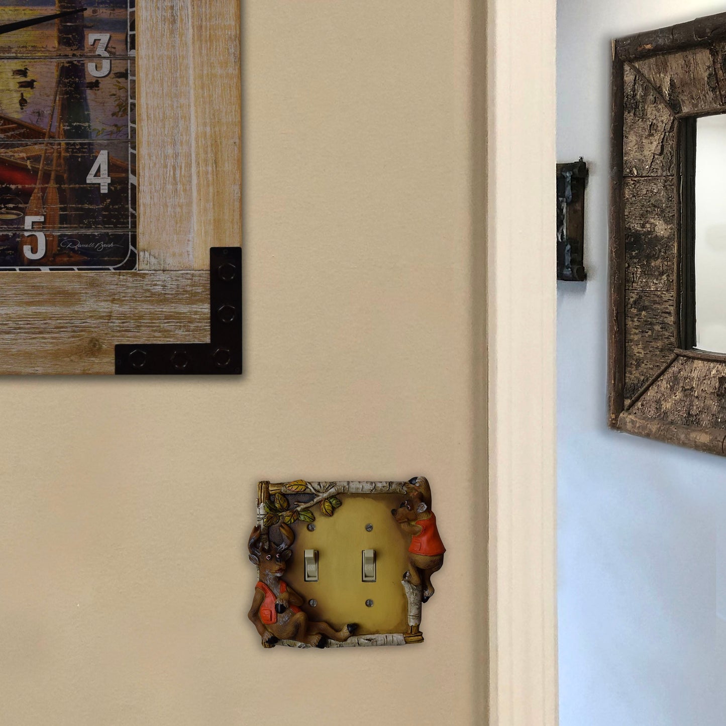 Double Switch Plate Cover-Cute Deer