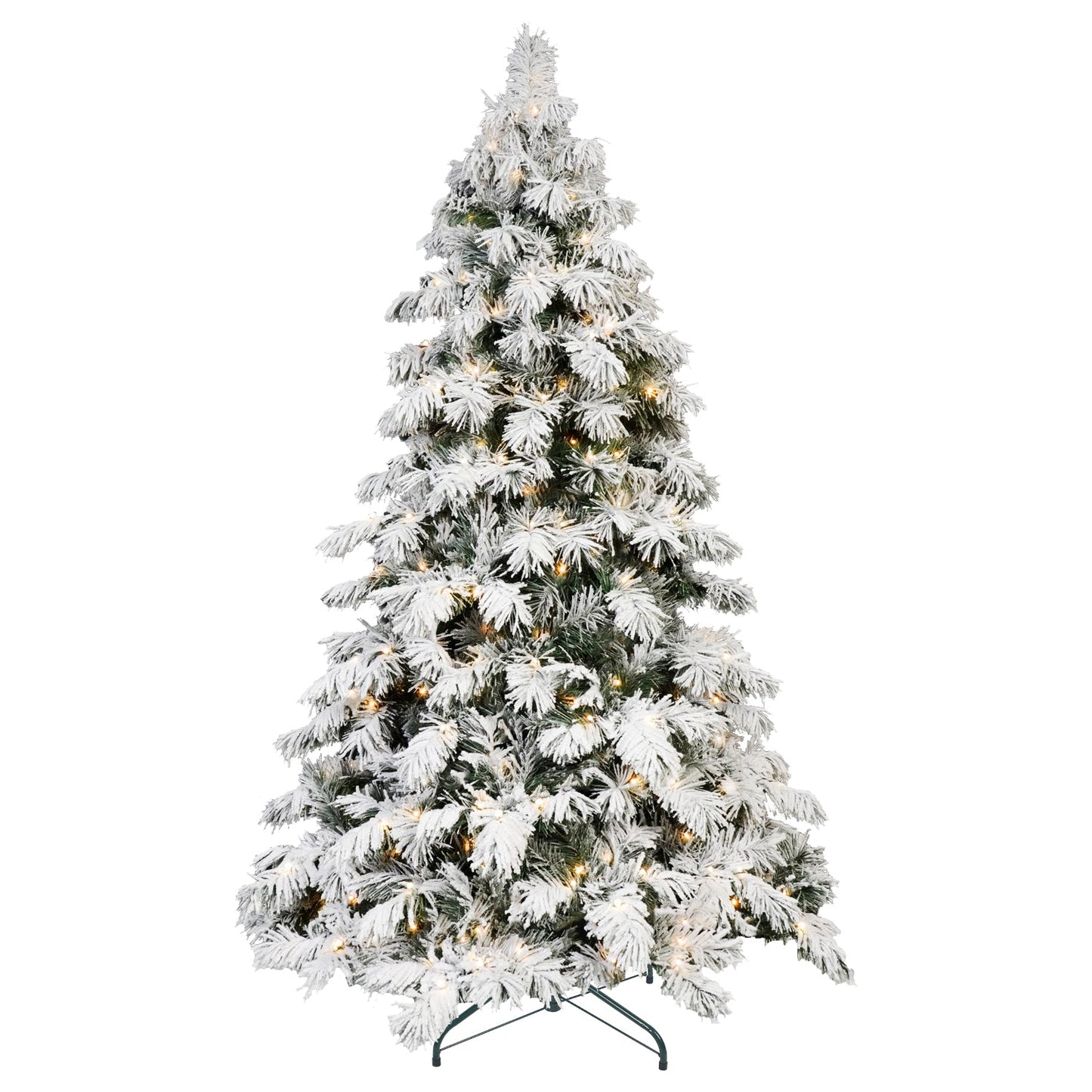 7ft Flocked Scarecrow-Shaped Christmas Tree with 360 Warm Lights