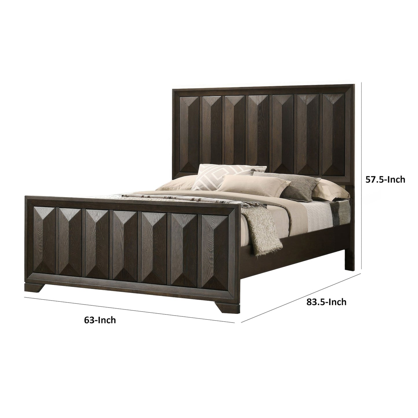 Espresso Queen Size Bed Panel Headboard