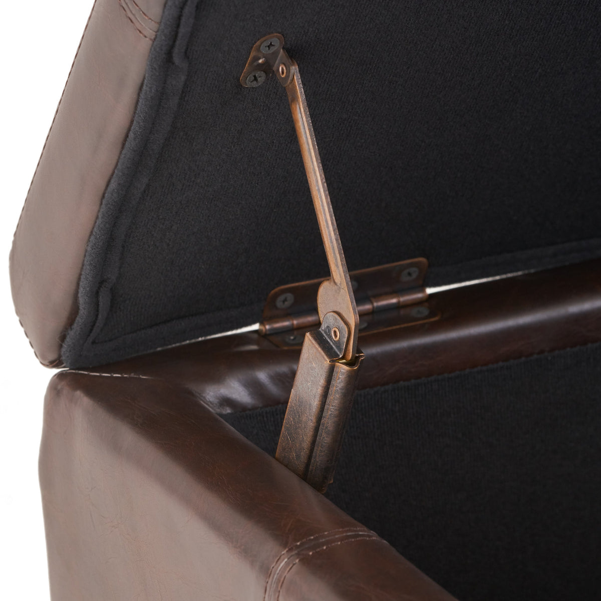 Upholstered PU Leather Storage Ottoman
