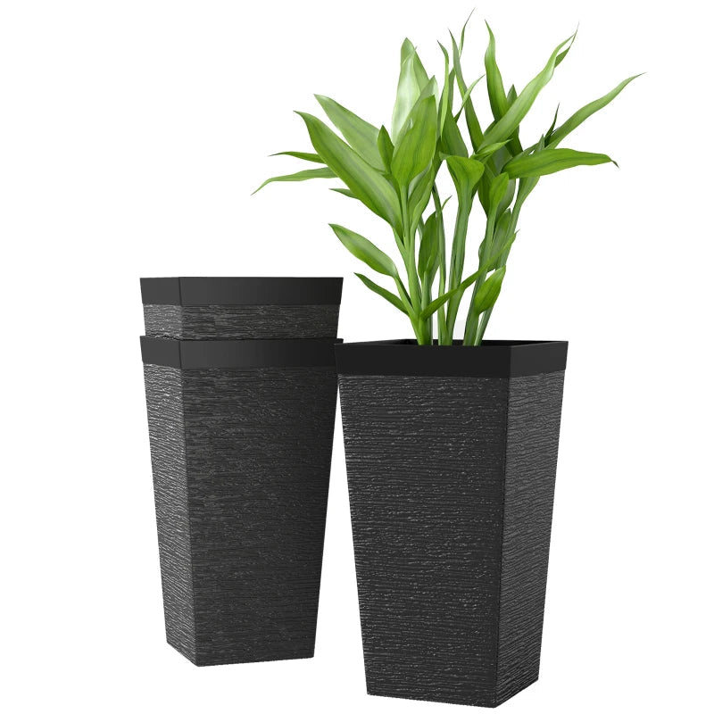 Modern Design Stackable Tapered Planters, Set of 3