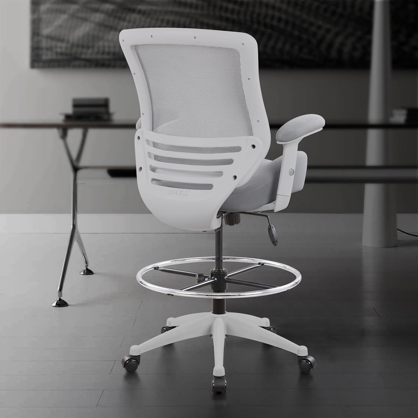 Ergonomic Drafting Chair 400Lb Capacity With Adjustable Foot Ring