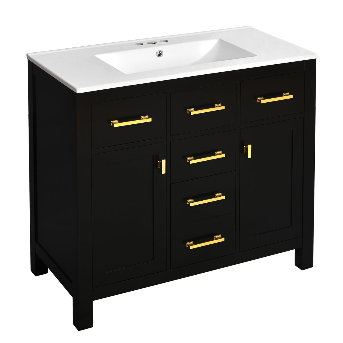 36'' Bathroom Vanity with Ceramic Sink Combo Set