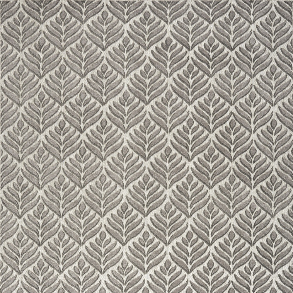 6' X 9' Charcoal Floral Stain Resistant Non Skid Area Rug