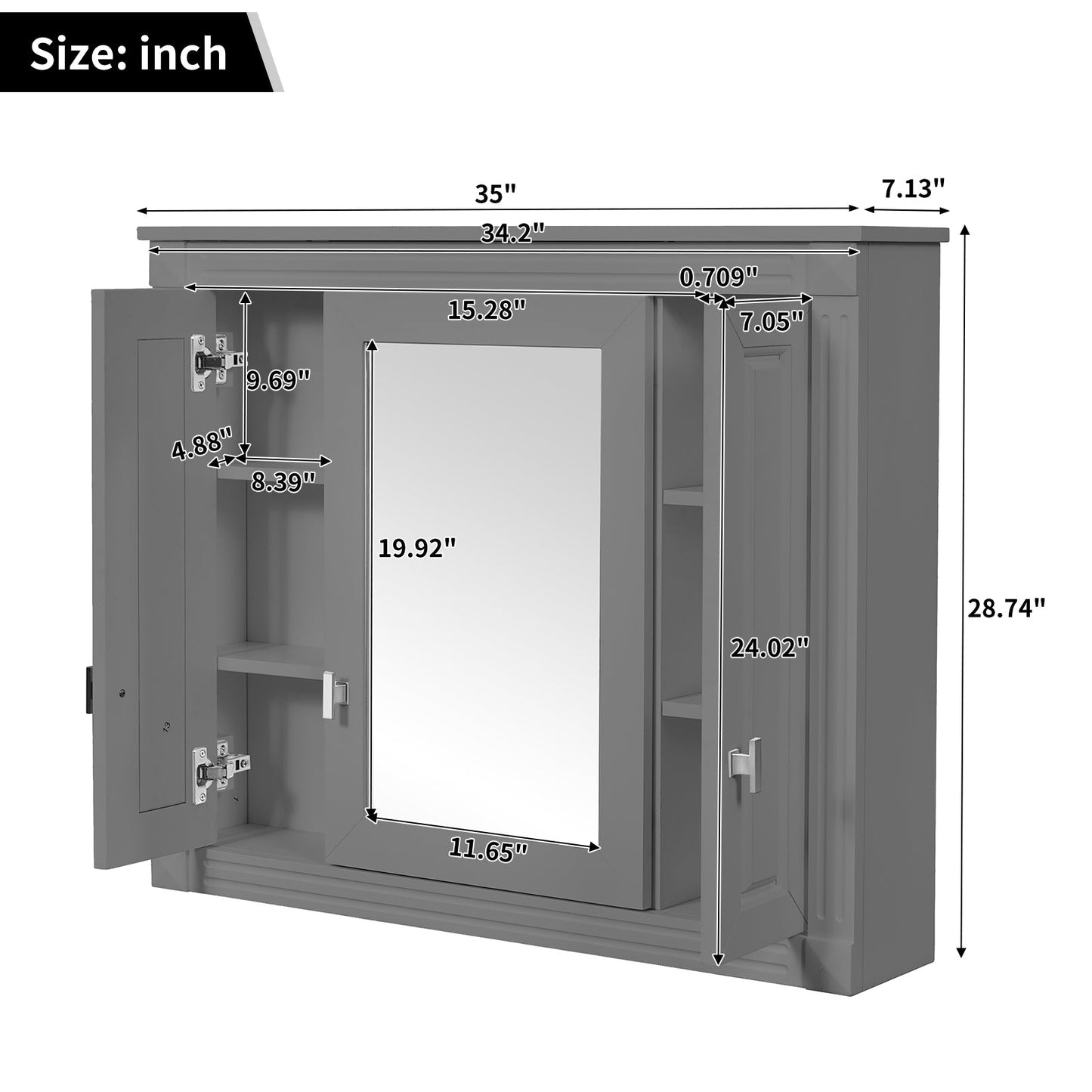 Bathroom Wall Cabinet with Mirror