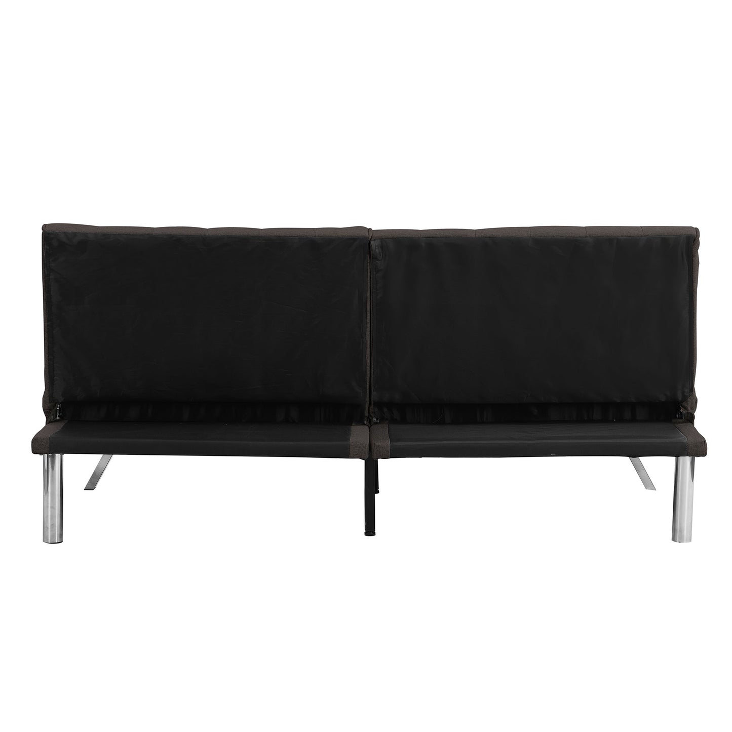 Wood Frame Stainless Leg Futon Sofa Bed