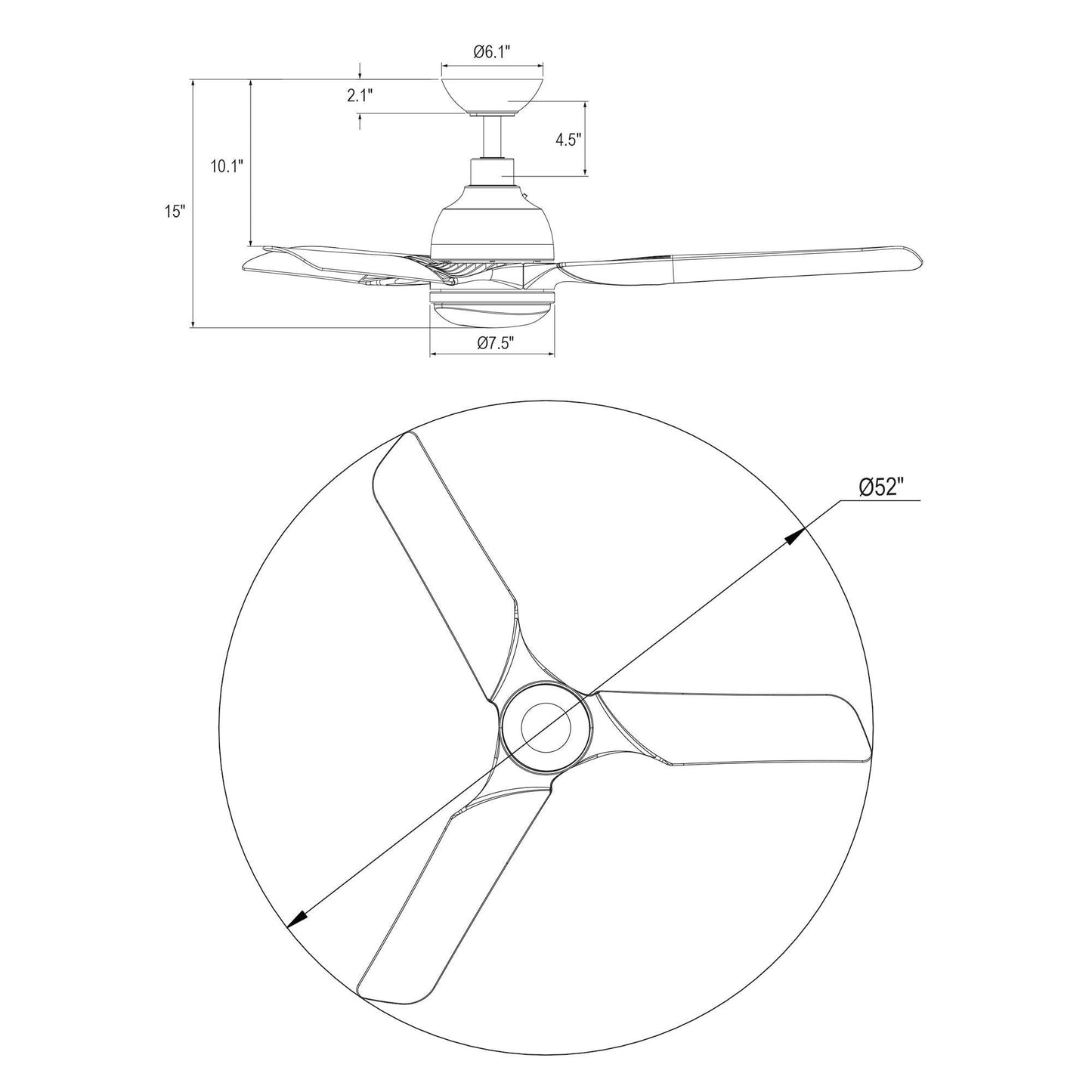 52" Cason Induatrial Downrod Mount Reversible Ceiling Fan with LED Lighting and Remote Control