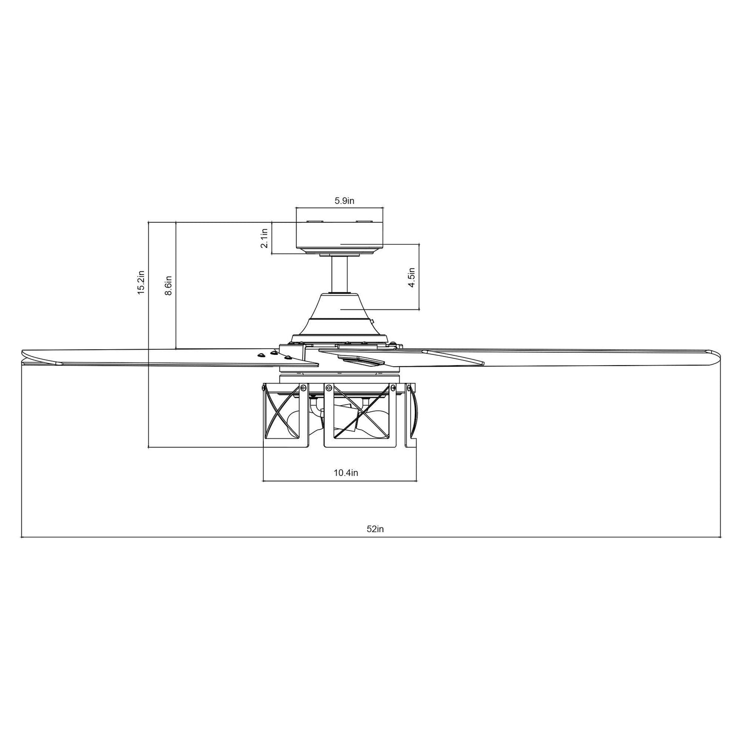 52" Kolkata Industrial Downrod Mount Reversible Ceiling Fan with Lighting and Remote Control