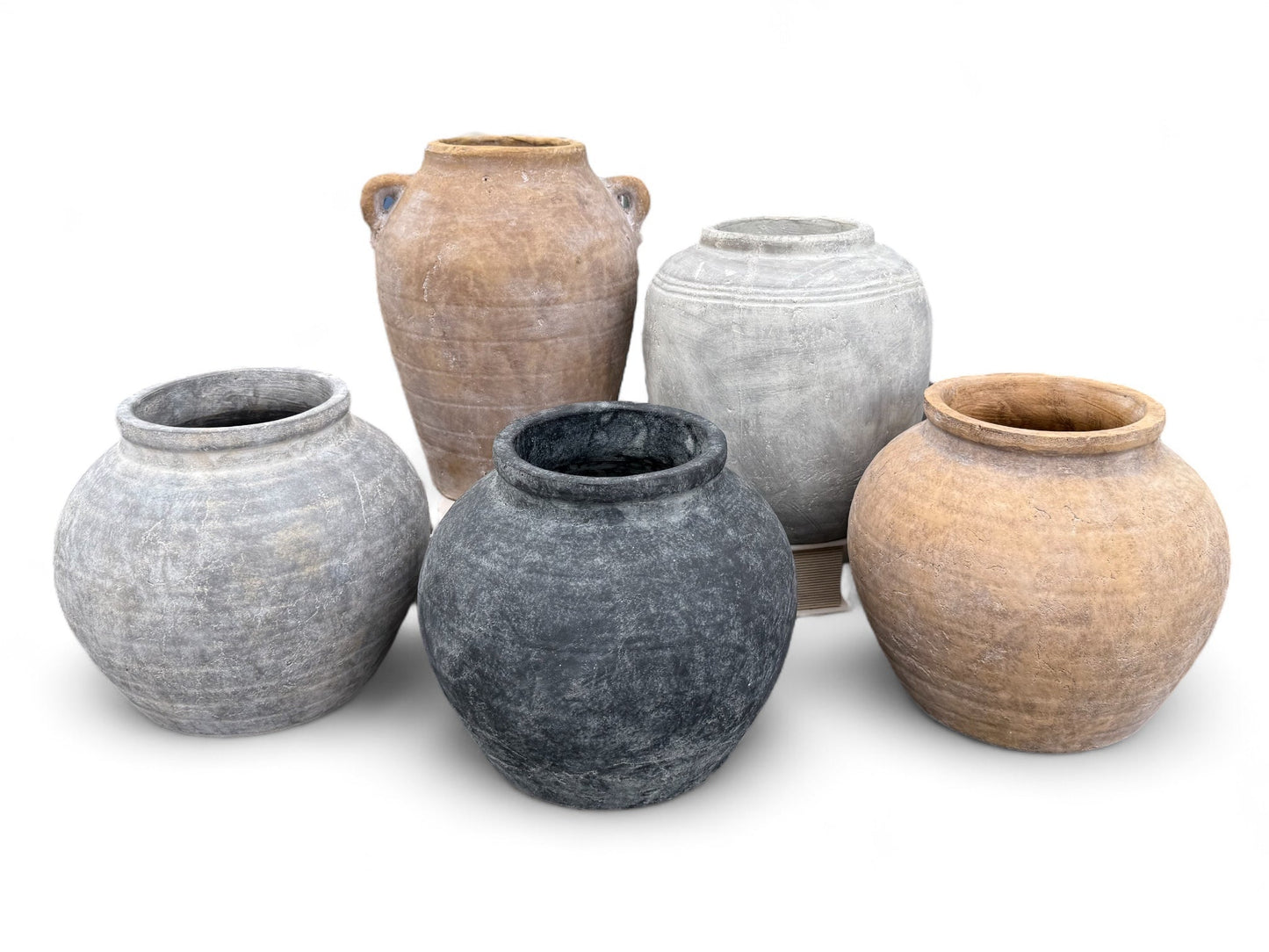 Distressed Charcoal Terracotta Clay Vase