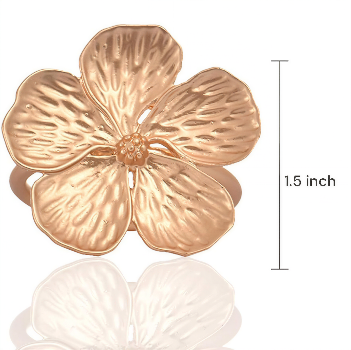 Gold Floral Napkin Rings – Elegant Metal Table Decor Rings for Dining