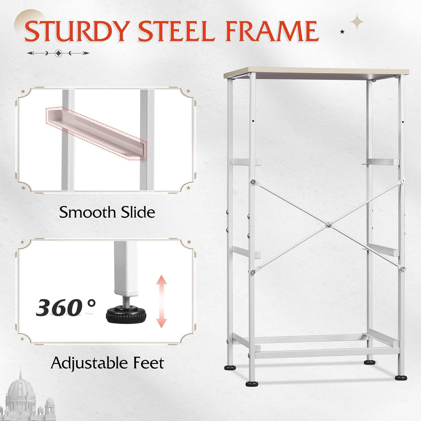 Light Grey Nightstand With 3 Drawers For Bedroom Hallway