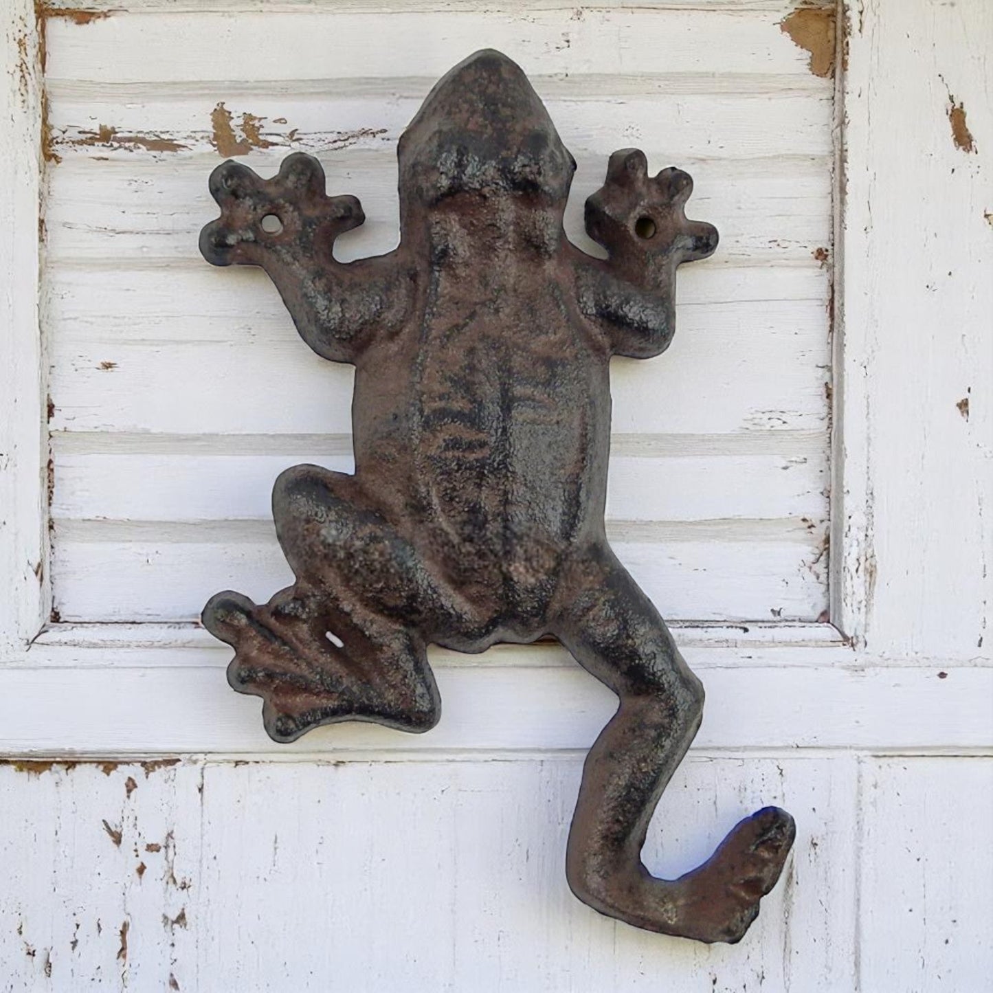 Cast Iron Frog Wall Hook - Rustic Antique Key Towel Coat Hanger for Home Decor