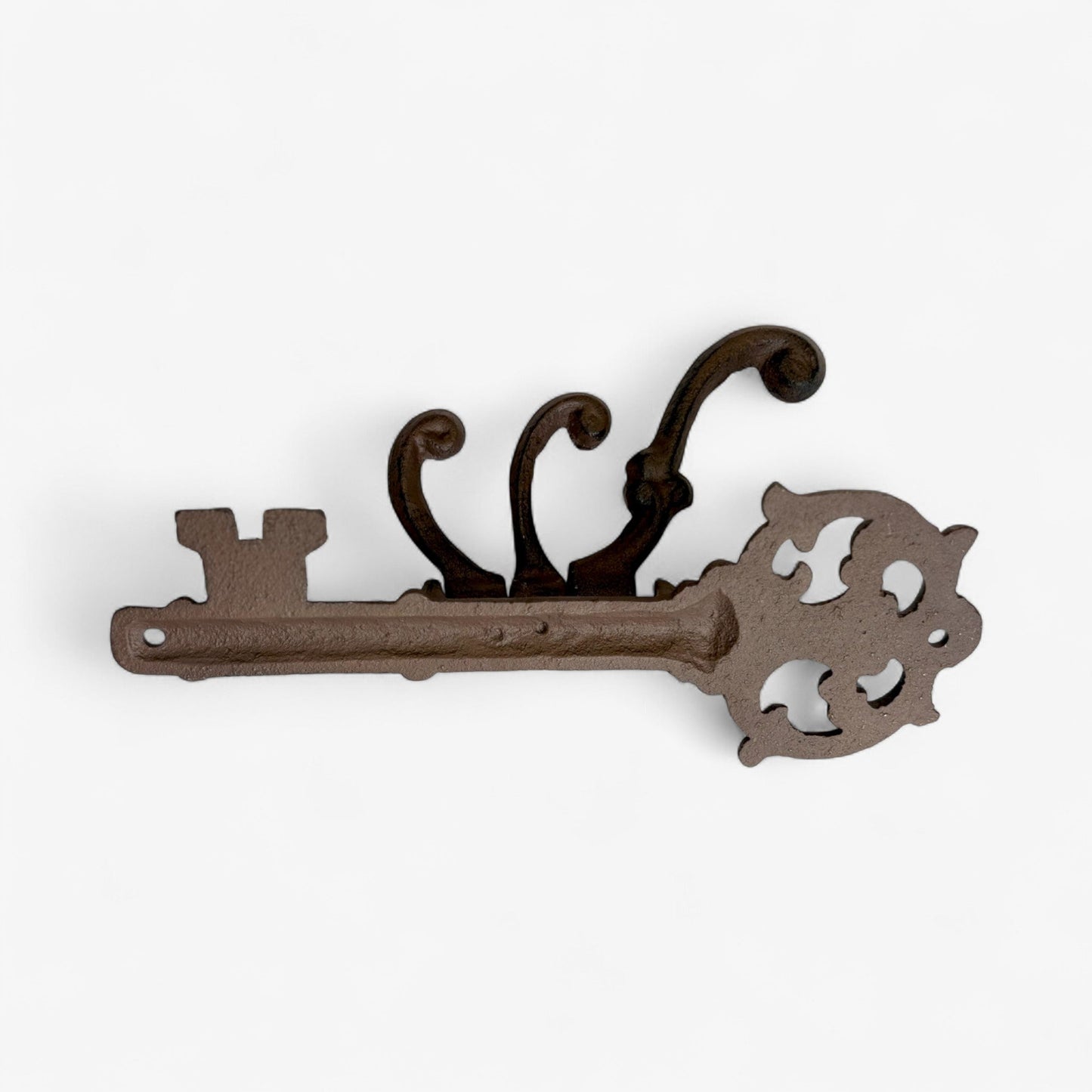 Vintage Cast Iron Skeleton Key Hook Rack, Rustic Wall Organizer