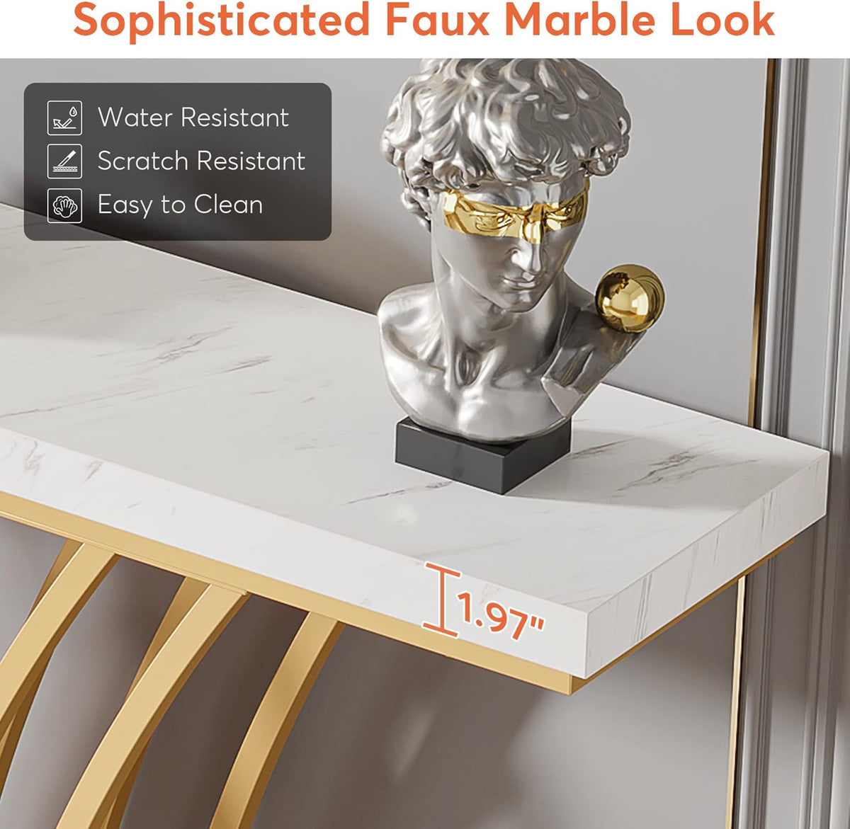 59-Inch Gold Console Table