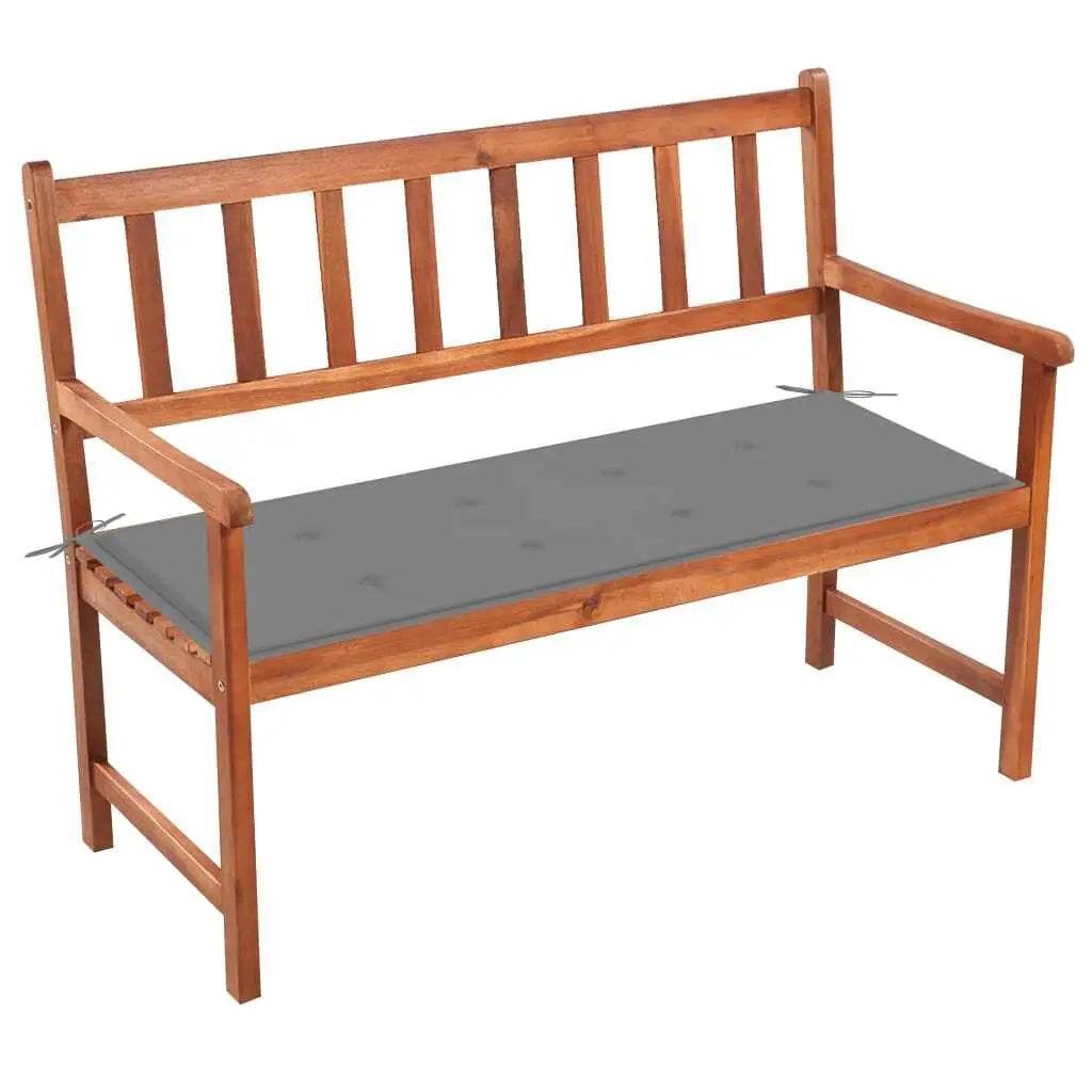 Acacia Wood Patio Bench with Cushion for Outdoor Comfort