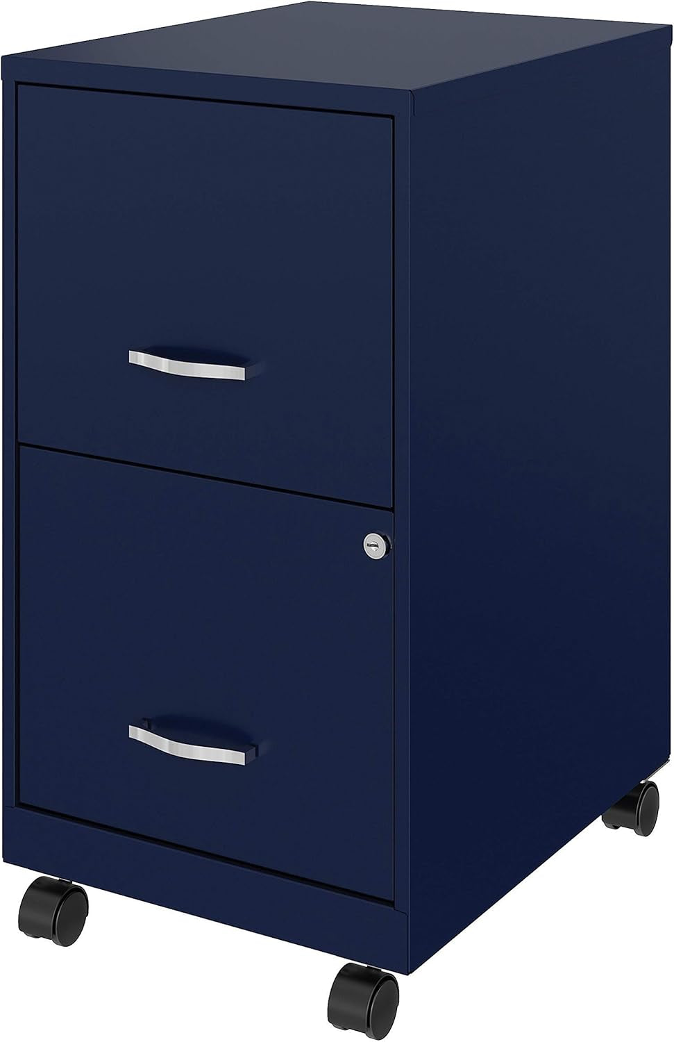 Mobile File Cabinet Navy With Two Locking File Drawers
