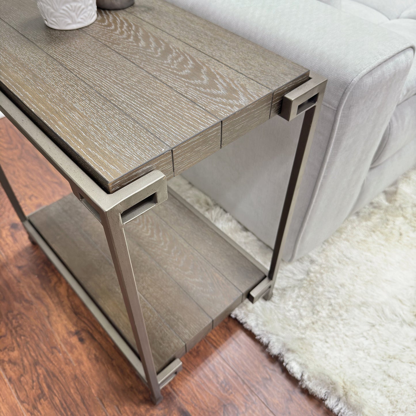 Corbeta 3-Piece Metal Frame Wood Living Room Coffee Table Set