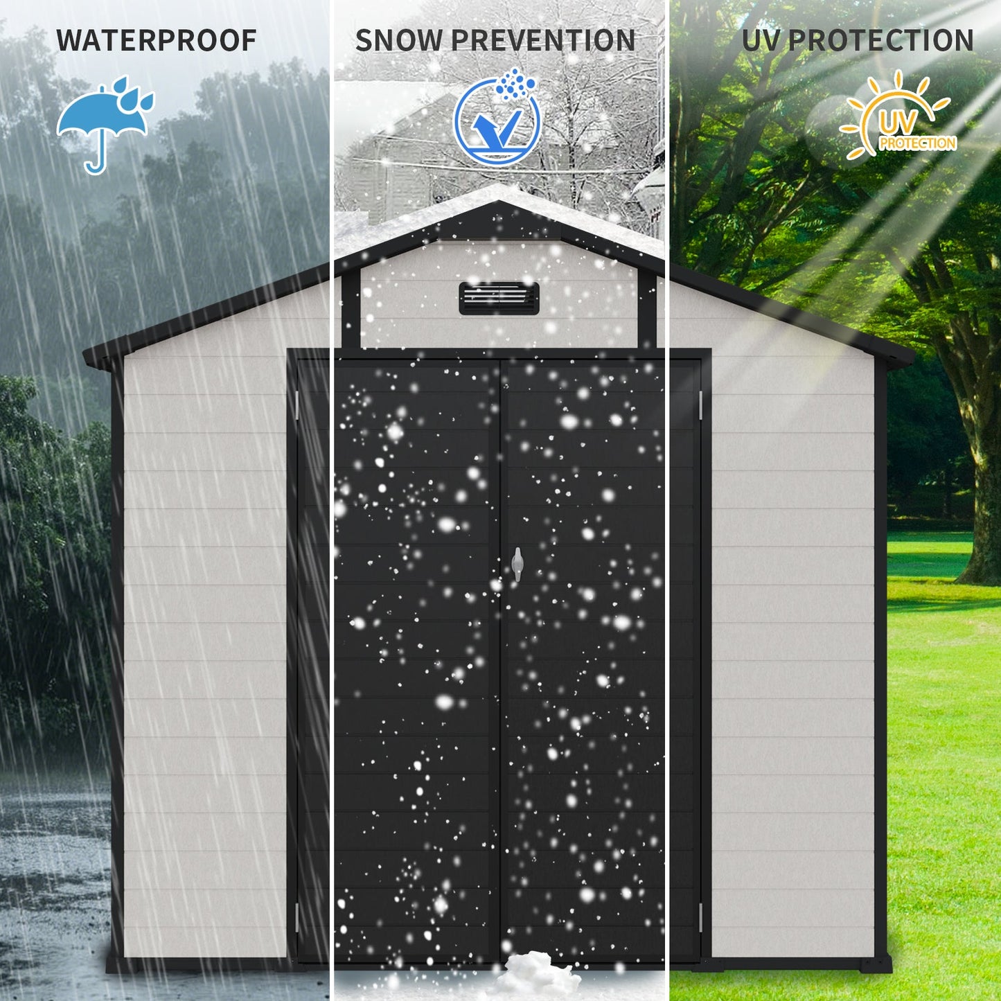 8x10 FT Plastic Outdoor Storage Shed
