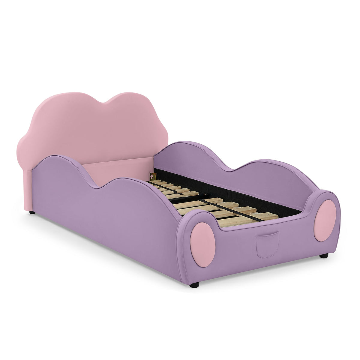 Twin Size Cute Cloud Shape PU Leather Kids Bed