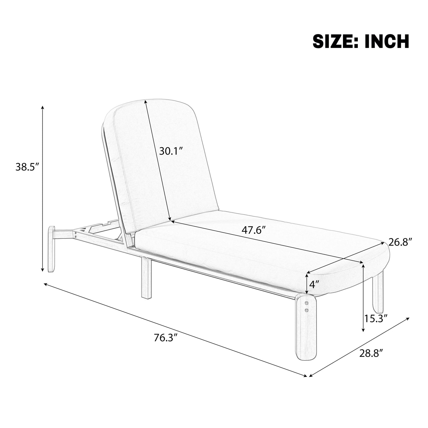 Outdoor Chaise Lounge Adjustable Patio Chaise