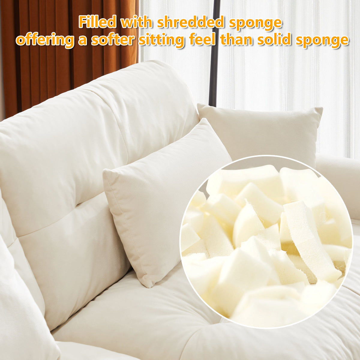 Extra Large 3 Seat Modern Velvet Sofa