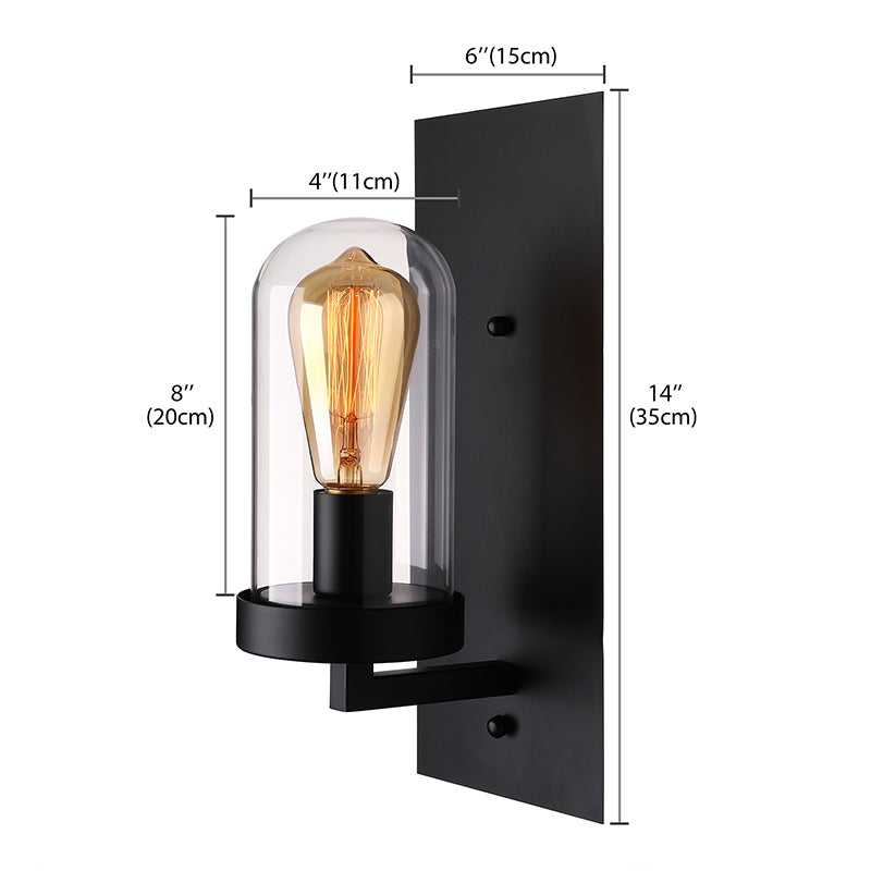 Abigail - Industrial Chic Wall Sconce with Clear Glass Shade