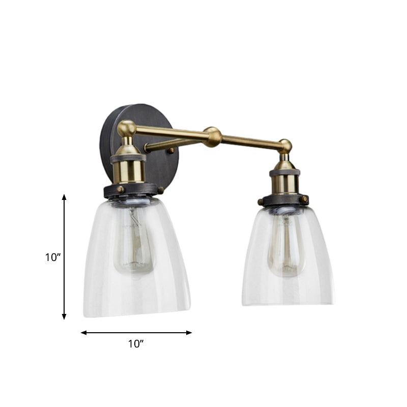 Darius' Industrial Sconce - Double Light Elegance with Clear Glass