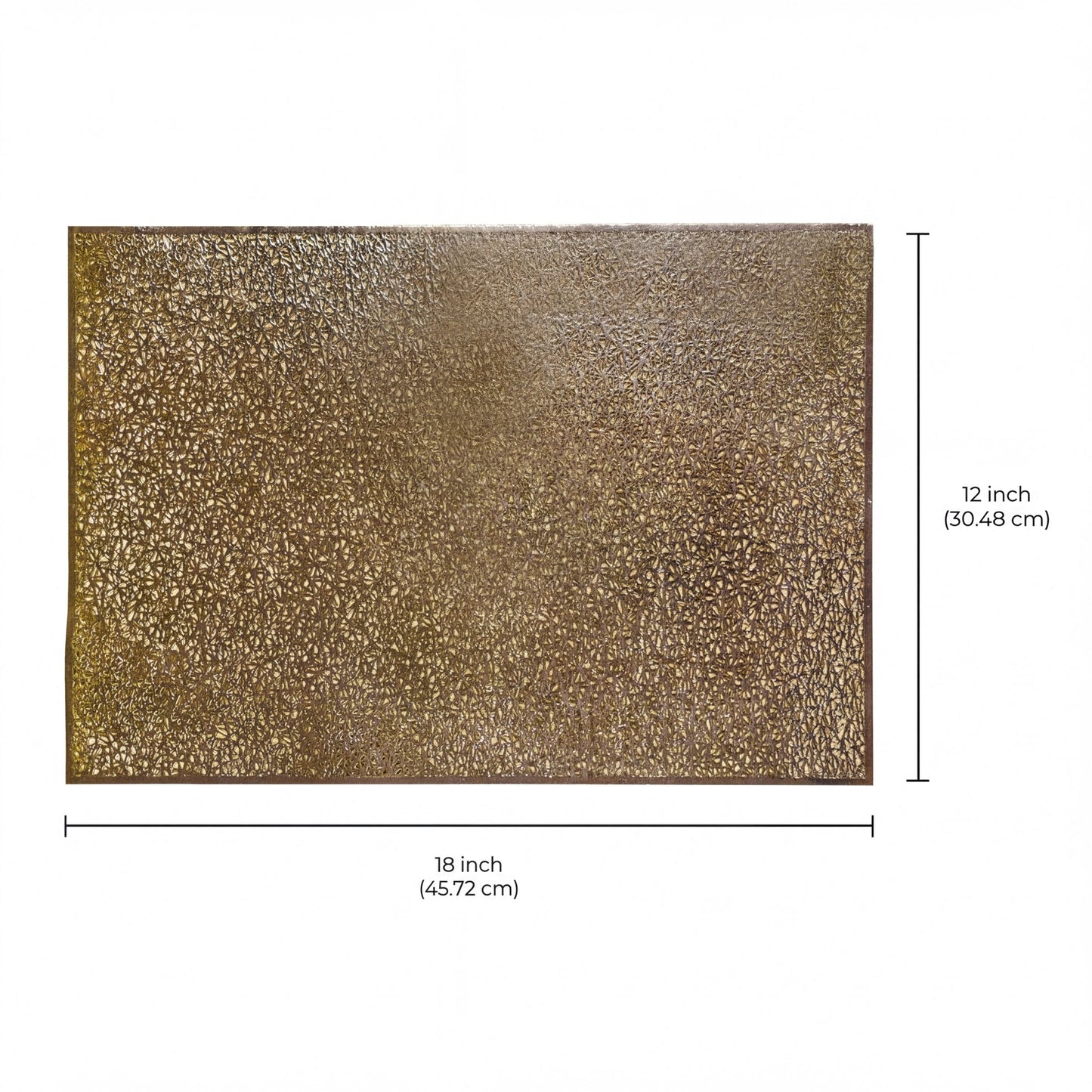 PVC Placemats - Set of 6 Gold Non Slip Table Decor Mats for Dining
