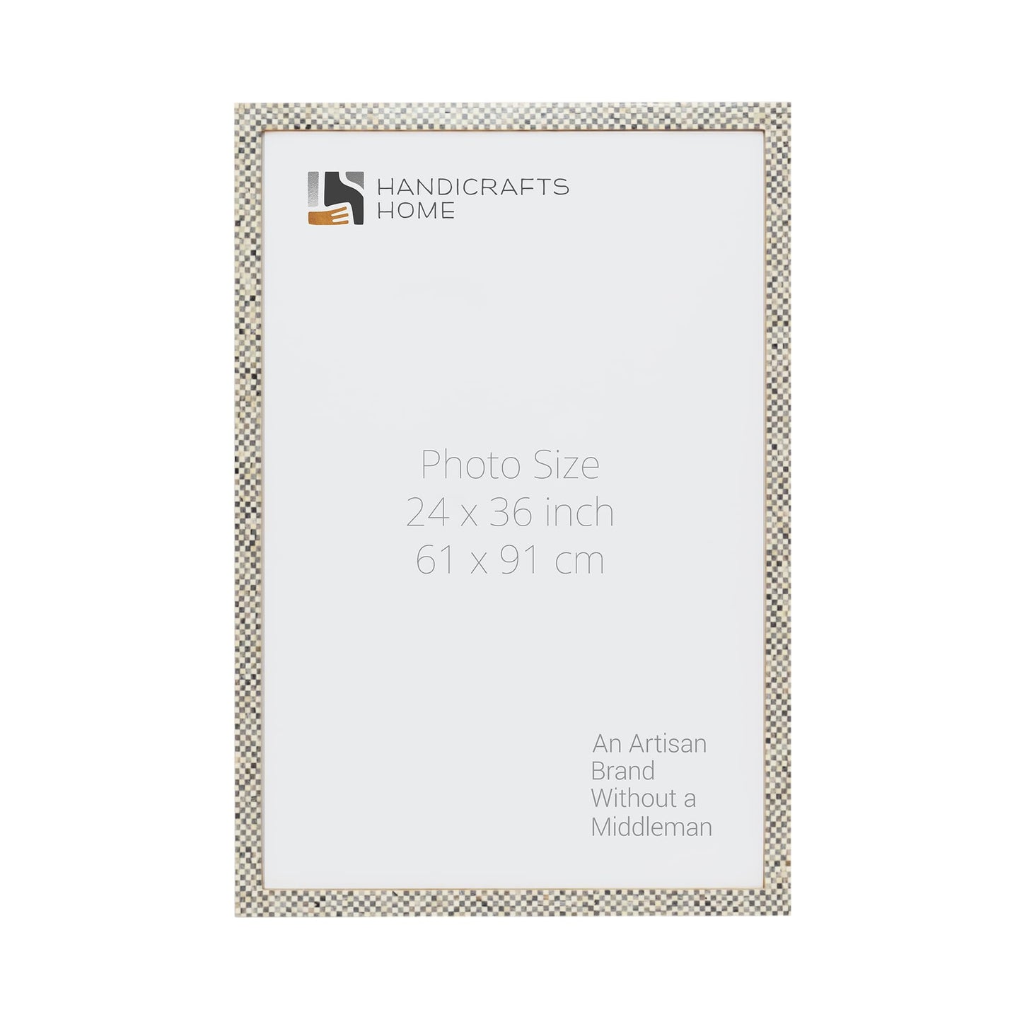Poster Picture Frame Checkered Pattern Bone Inlay Collection in 3 Sizes