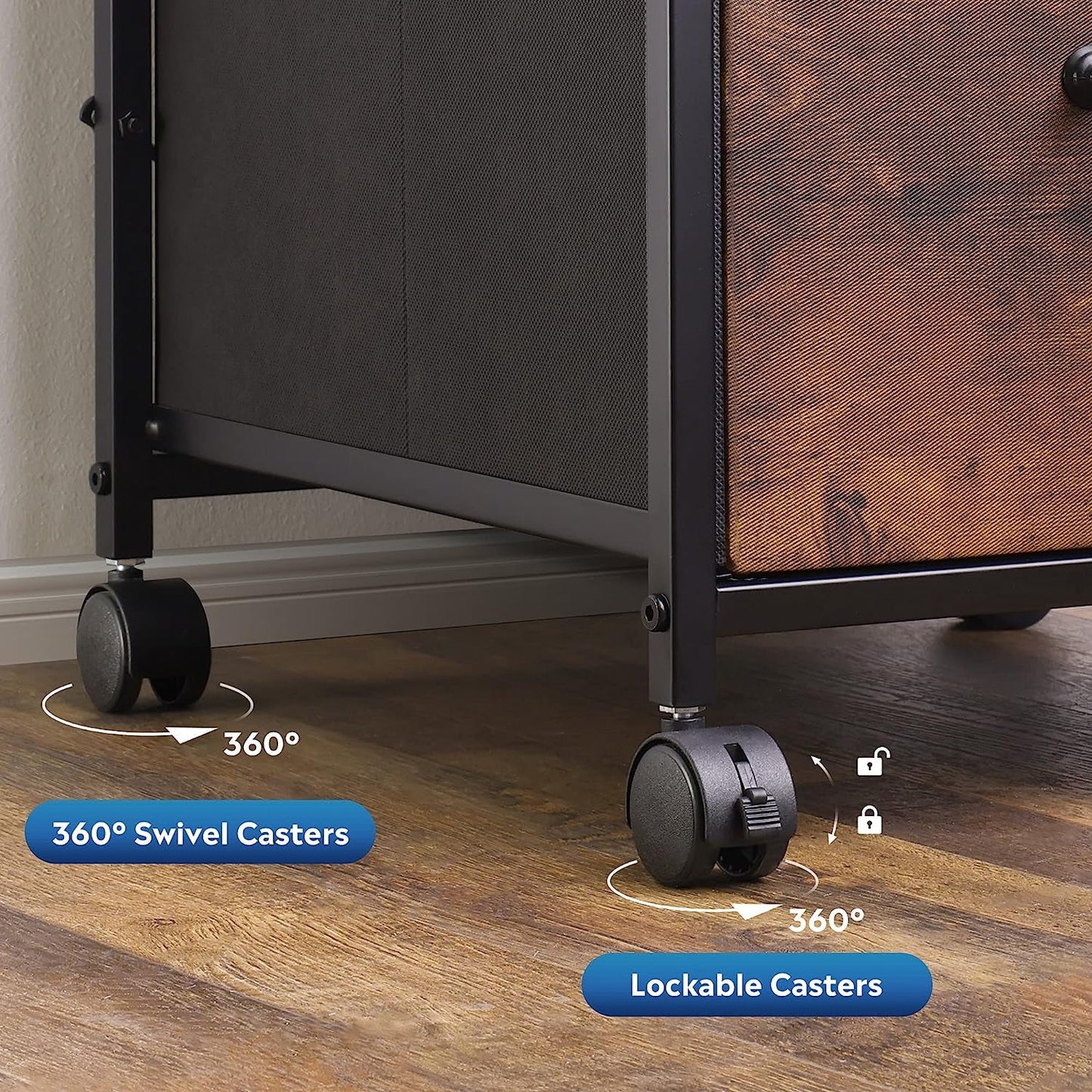 Rolling File Cabinet 3 Drawer In Rustic Brown Office Furniture