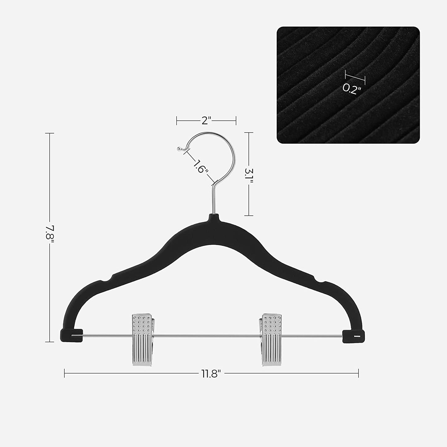 Kids Velvet Hangers with Clips