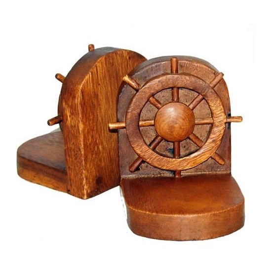 Ships Helm Wheel Bookends