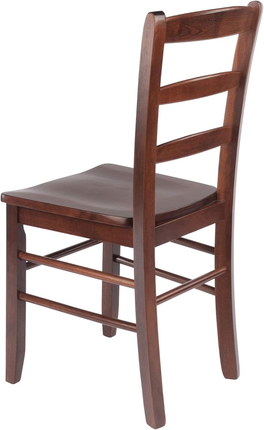 Walnut Ladder-Back Dining Chair Set for Dining Room