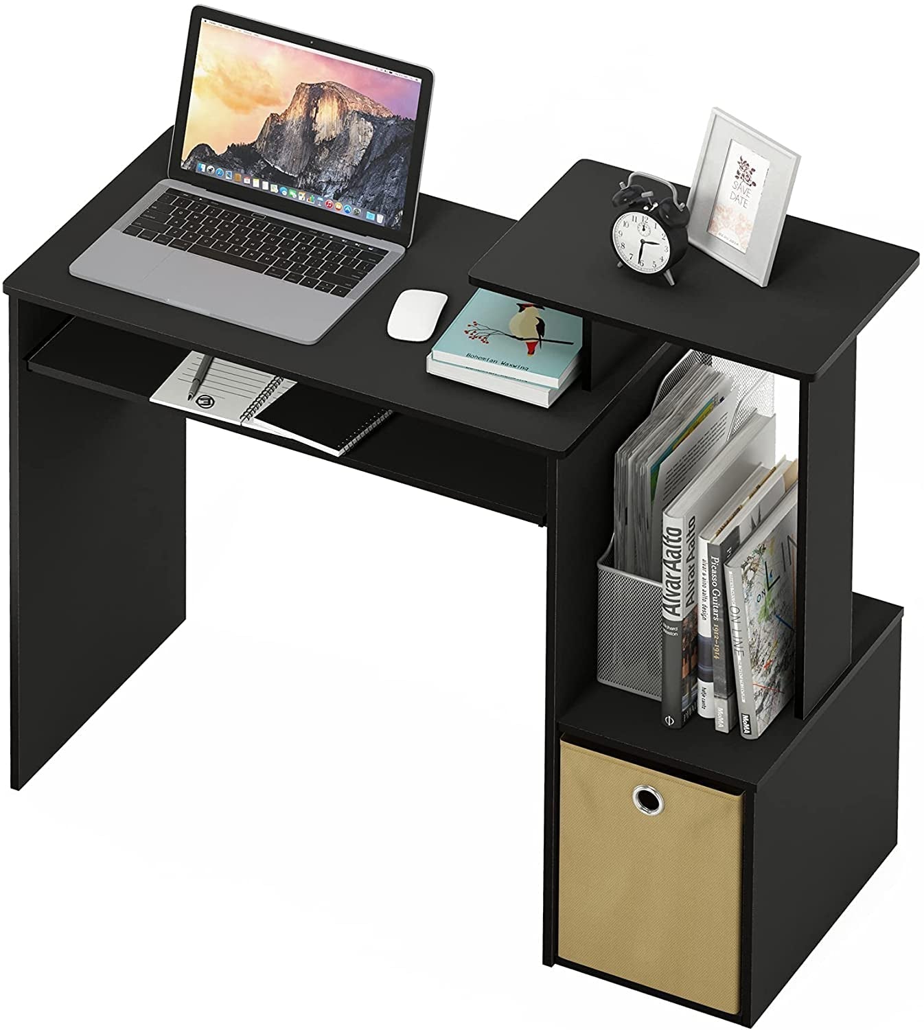 Econ Multipurpose Home Office Writing Desk Black Brown