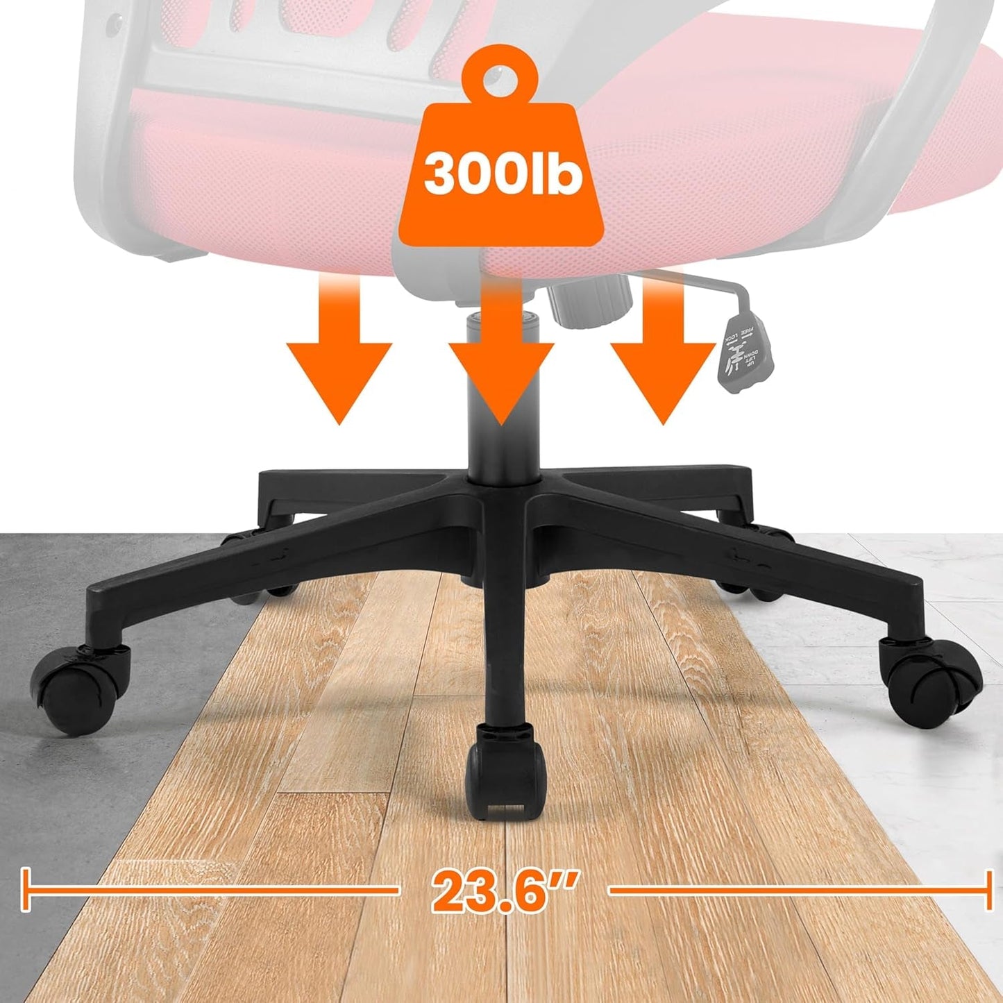 Ergonomic Red Mesh Office Chair With Lumbar Support