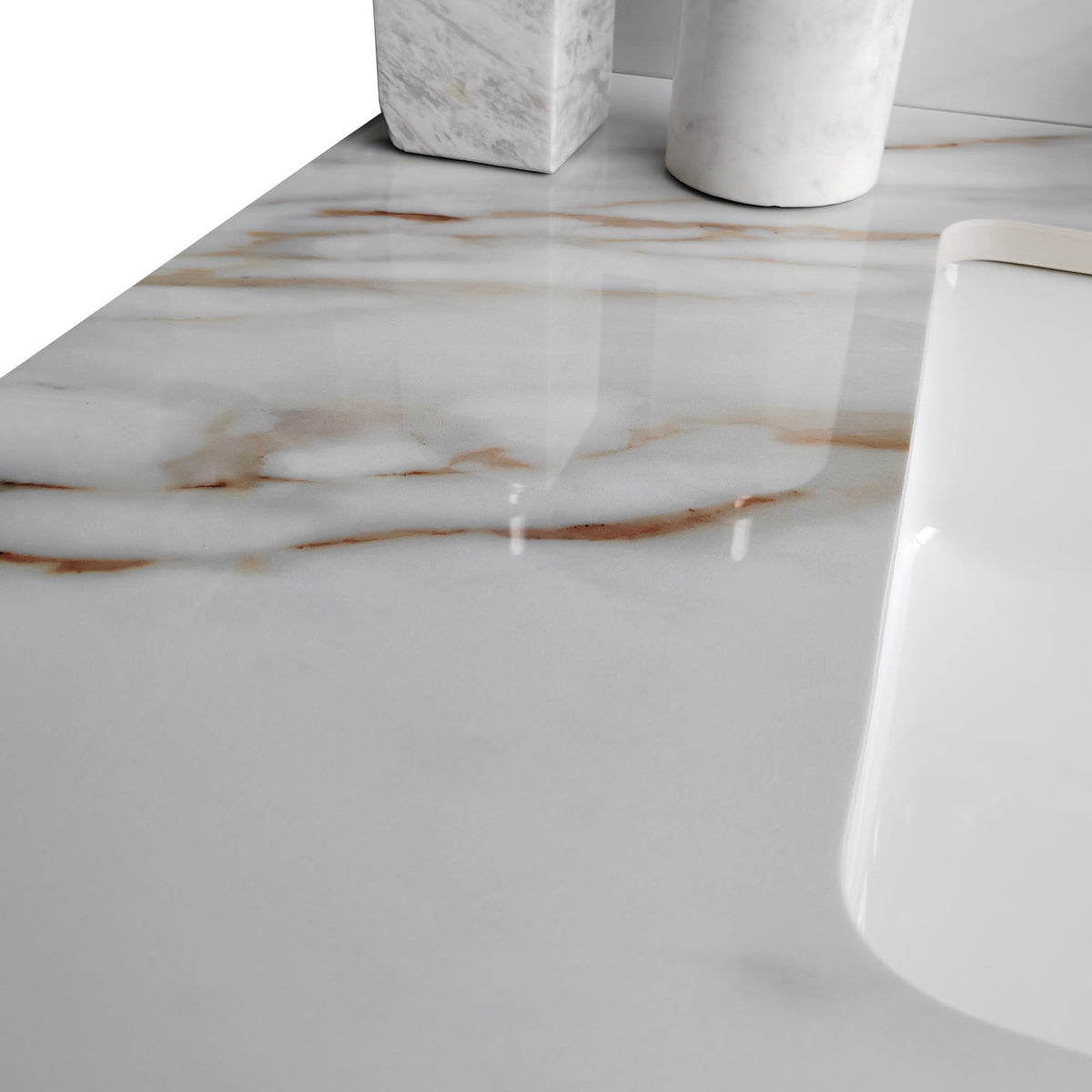 37 Inch Carrara Marble Vanity Top with Undermount Sink