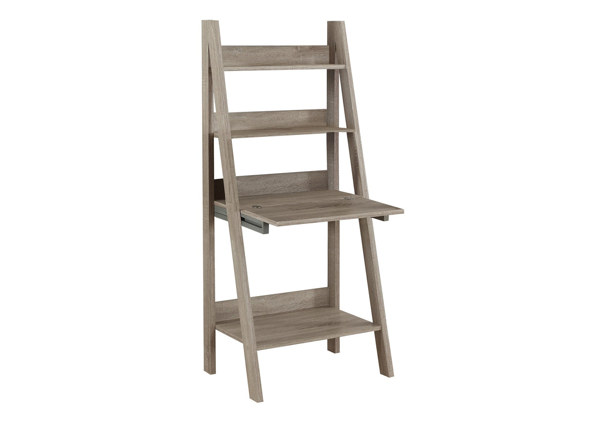Leaning Computer Desk with Storage Shelves