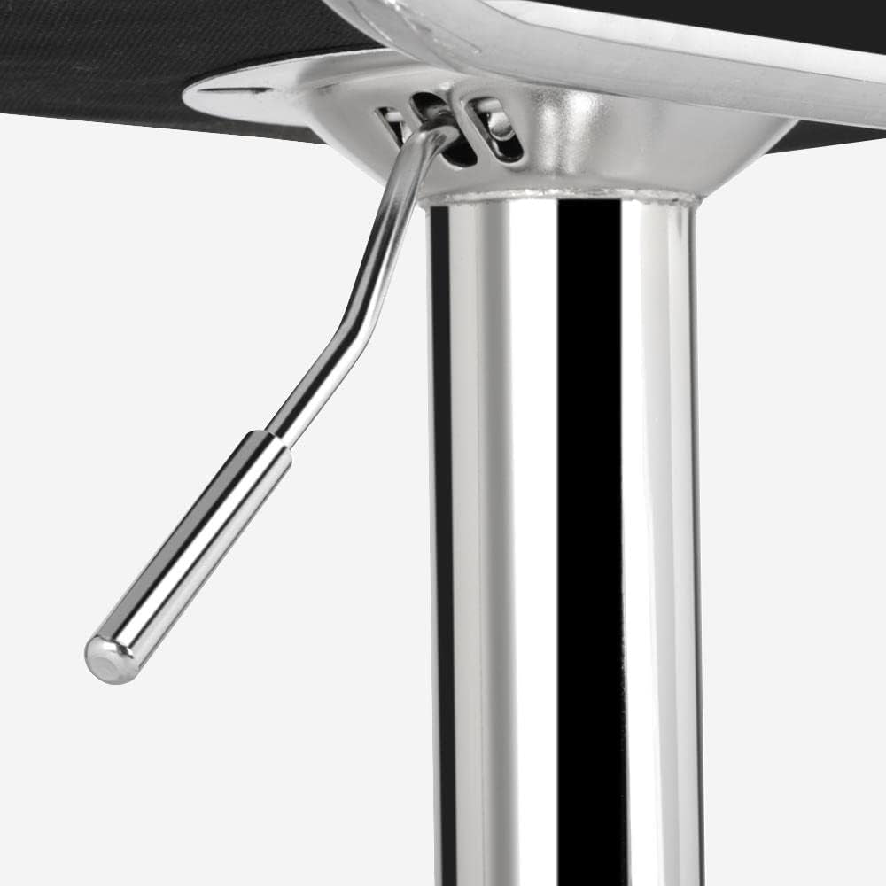 Bar Stools Set Of 2 Adjustable PU Leather Black Swivel