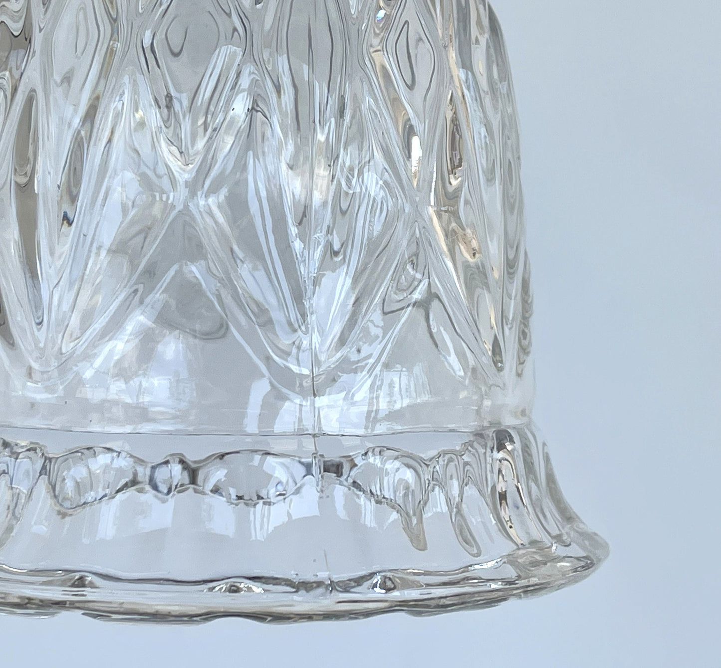 Heavy Pressed Vintage 1950's Antique Diamond PENDANT Light Fixture