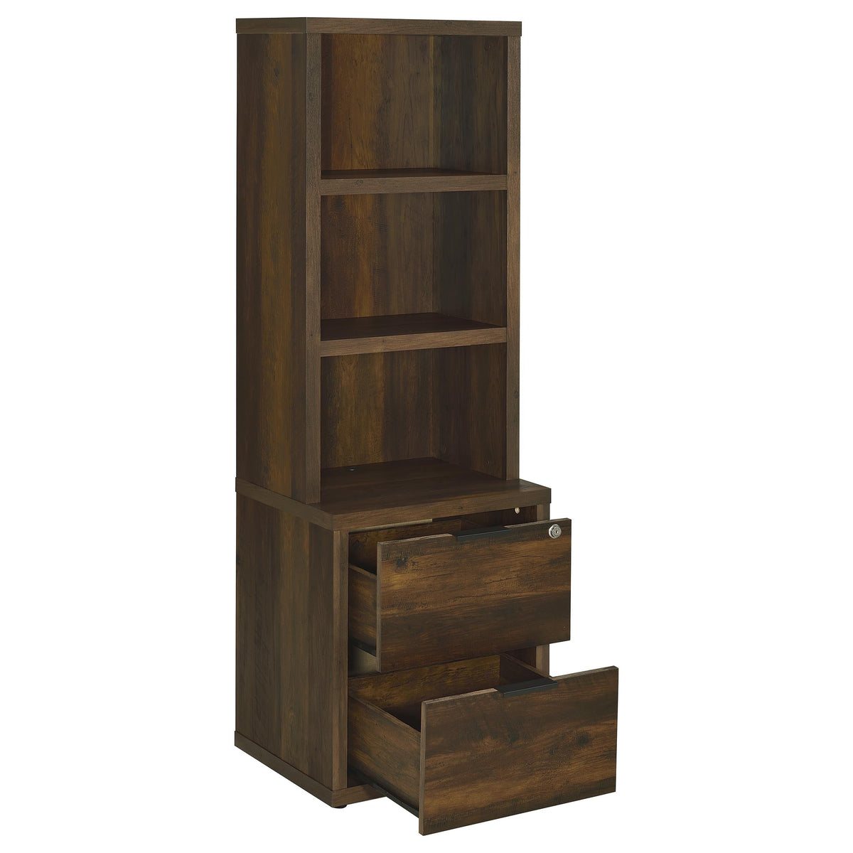 Geary Dark Pine 3-Piece Wall Unit Bookcase Set with USB