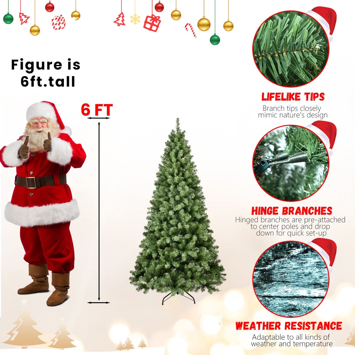 5ft Pre-Lit PVC Christmas Tree
