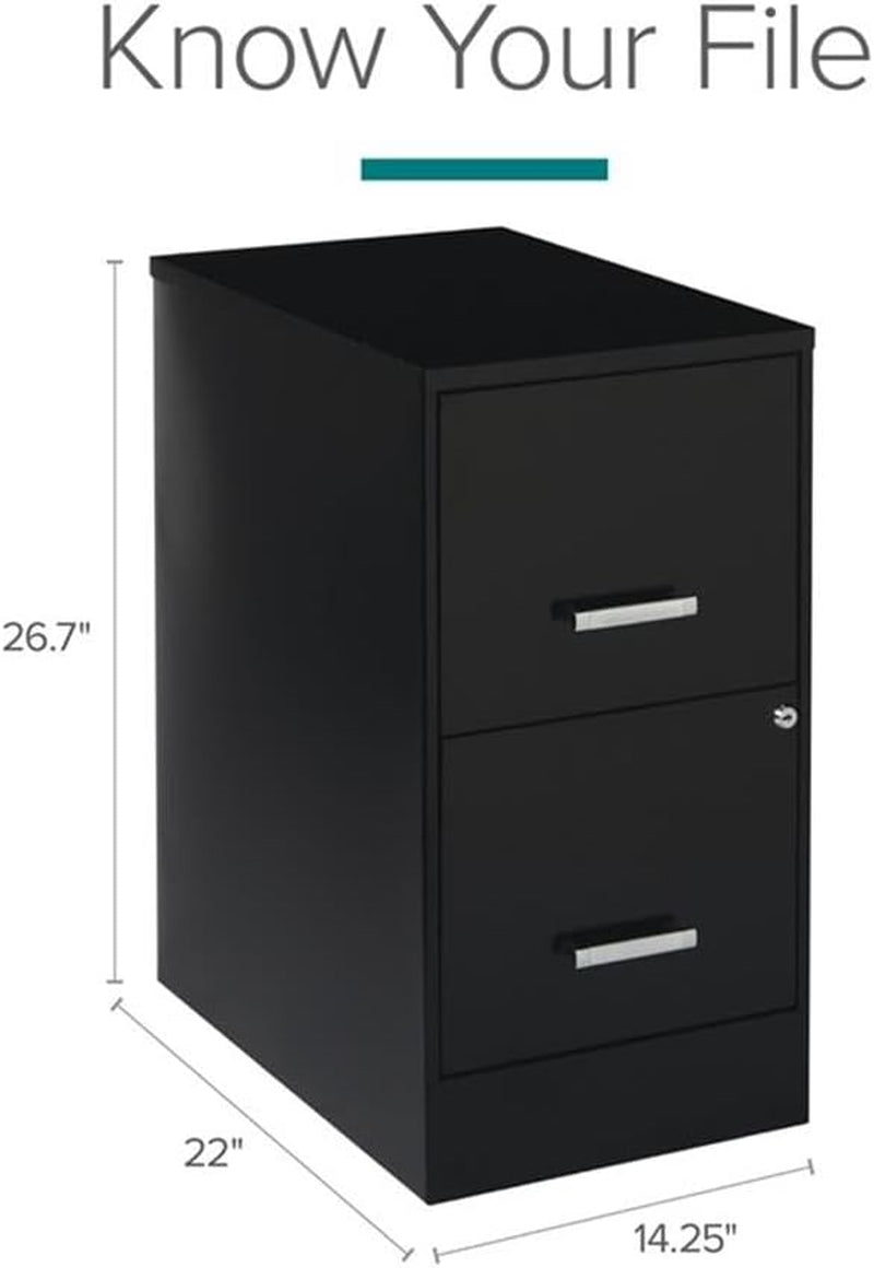 Black 2 Drawer Vertical File Cabinet For Office Use