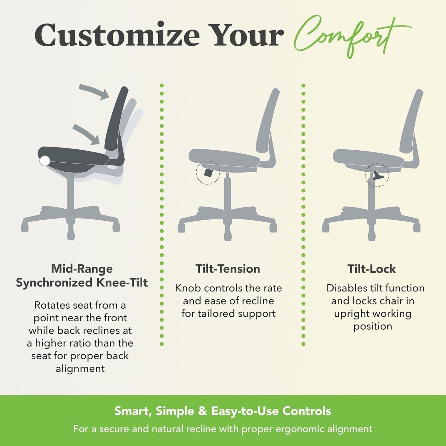 Wave High Back Ergonomic Office Chair Leather Seat