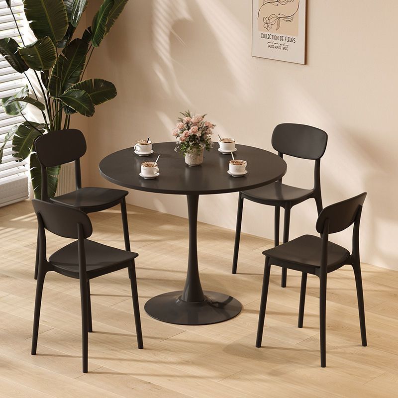 Black Round Modern Dining Table